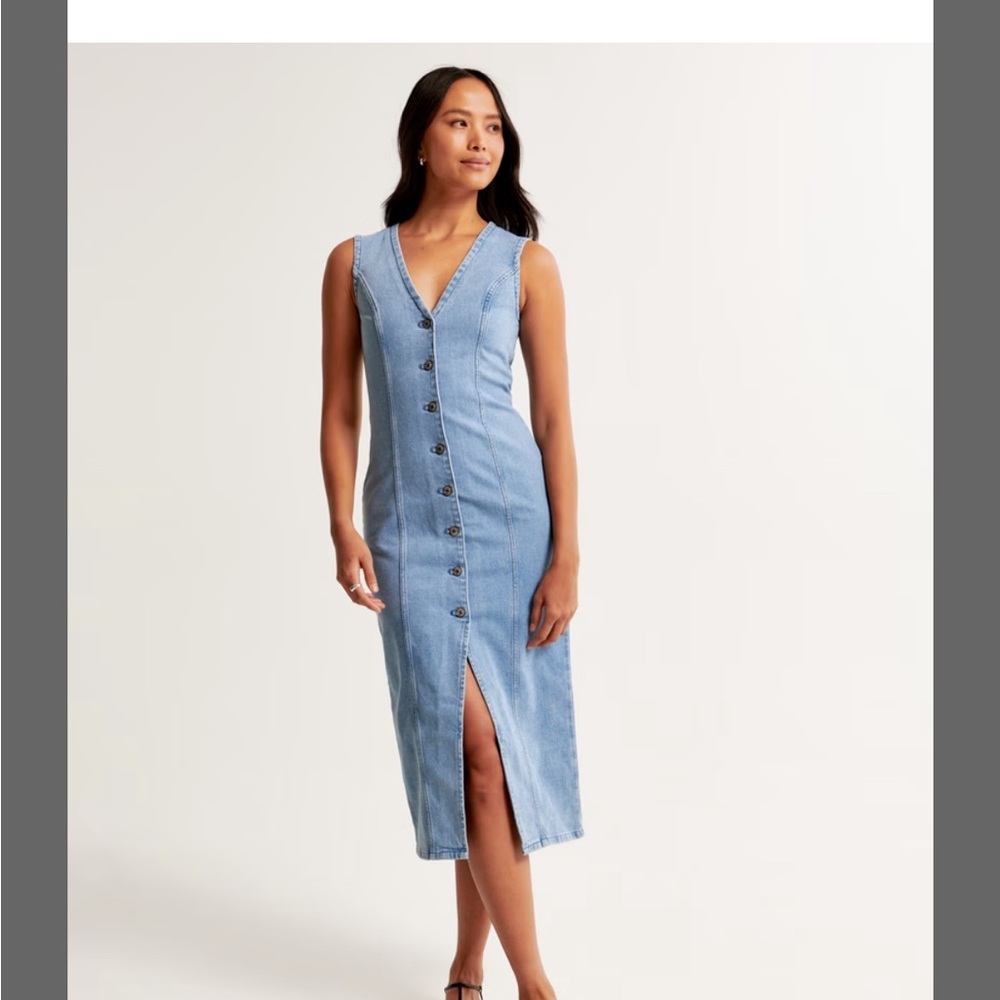 Abercrombie Mara Vest  Jean dress MIDI NWT